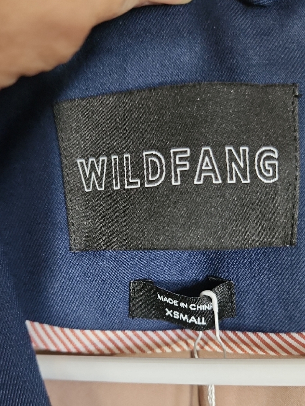 Wildfang Navy Blazer with Neon Green Stripe - Picture 2 of 7